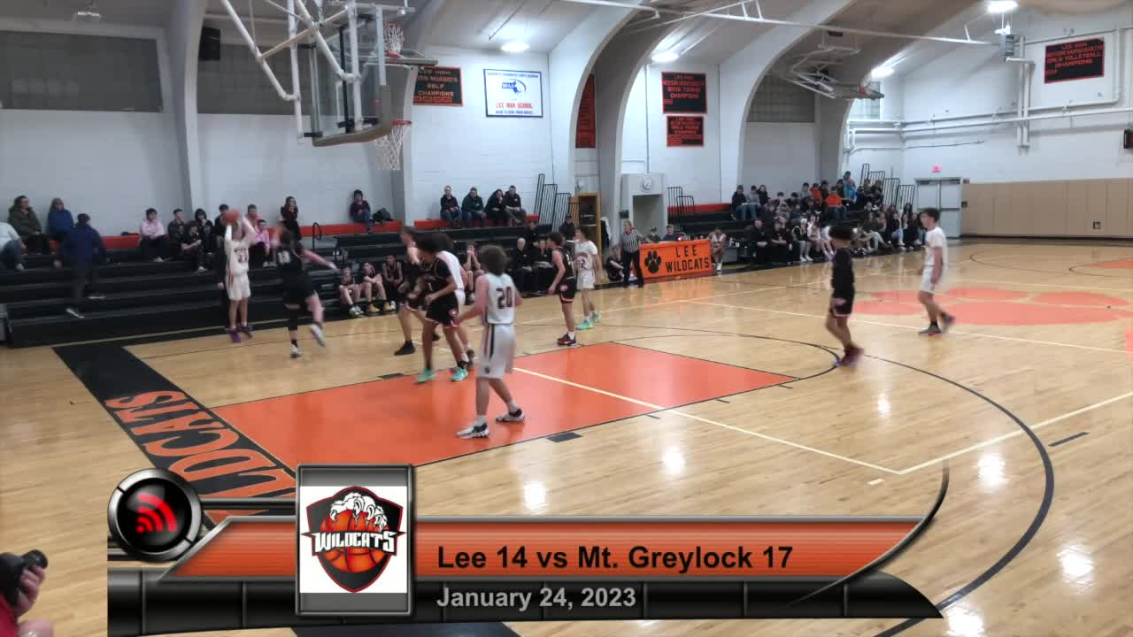 Thumbnail image for Sports Weekly presents:  Boys' Junior Varsity Basketball, Mt. Greylock Regional High School at Lee Middle & High School, January 24, 2023.
