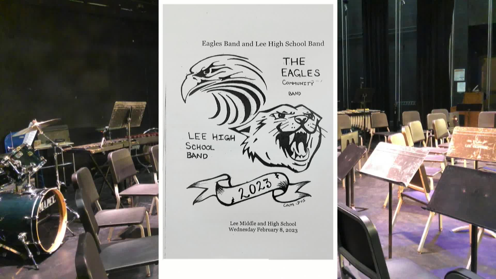 Thumbnail image for Lee High School Band and Eagles Community Band combined Concert, February 8, 2023.  LIVE, from Lee Middle & High School, and streaming on CTSB Education Channel 1302.