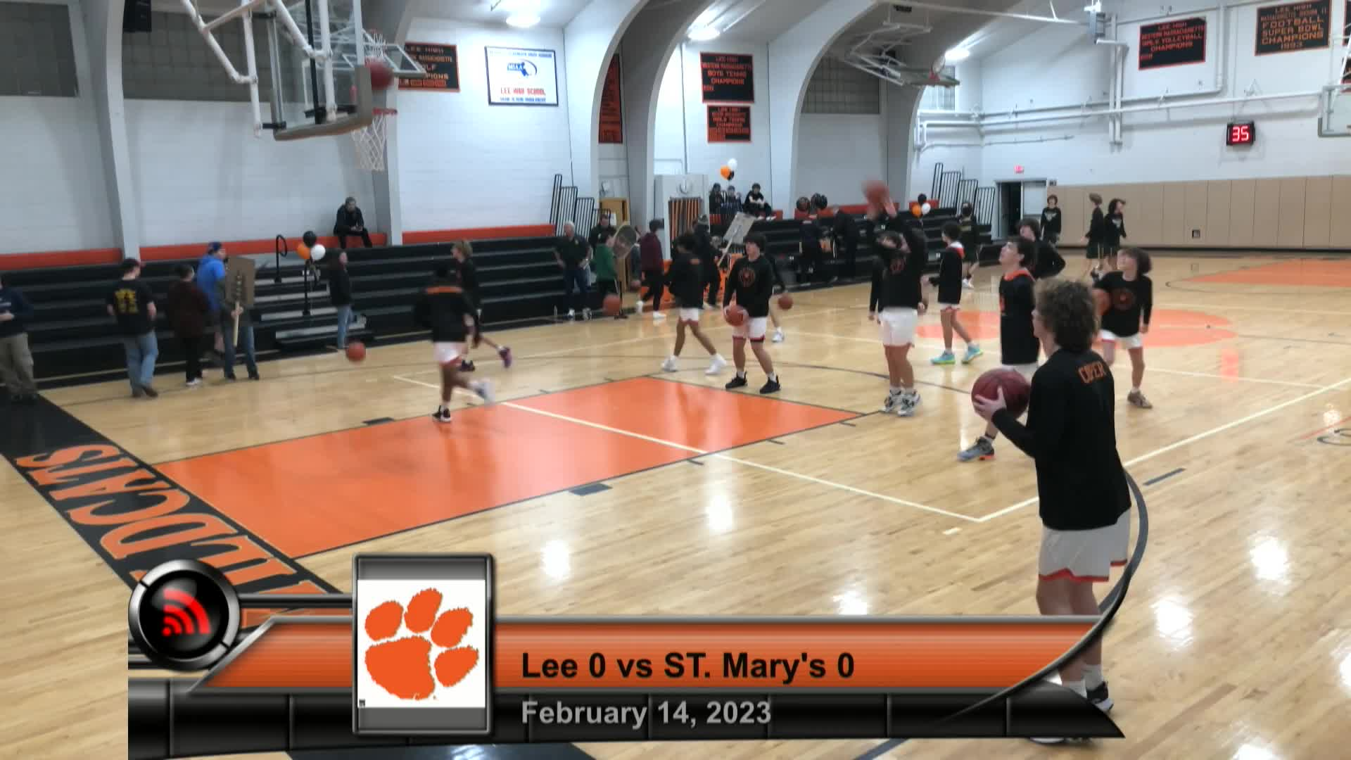 Thumbnail image for Sports Weekly -- LIVE from Lee Middle & High School.  February 14, 2023: St. Mary's (Westfield) at Lee.  5:30 P.M., Boys' Junior Varsity Basketball, followed by Boys' Varsity Basketball.