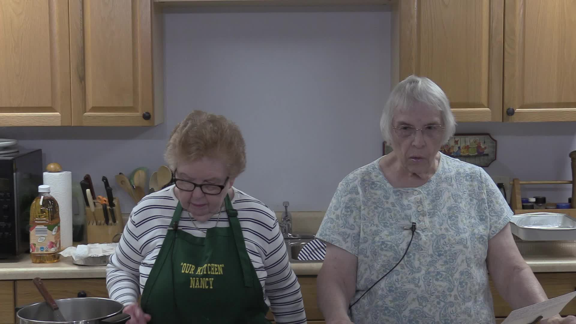 Thumbnail image for Our Kitchen.  Program #299.  "Sour Cream Apple Chicken; Cream of Asparagus Soup; Lazy Chocolate Bars."