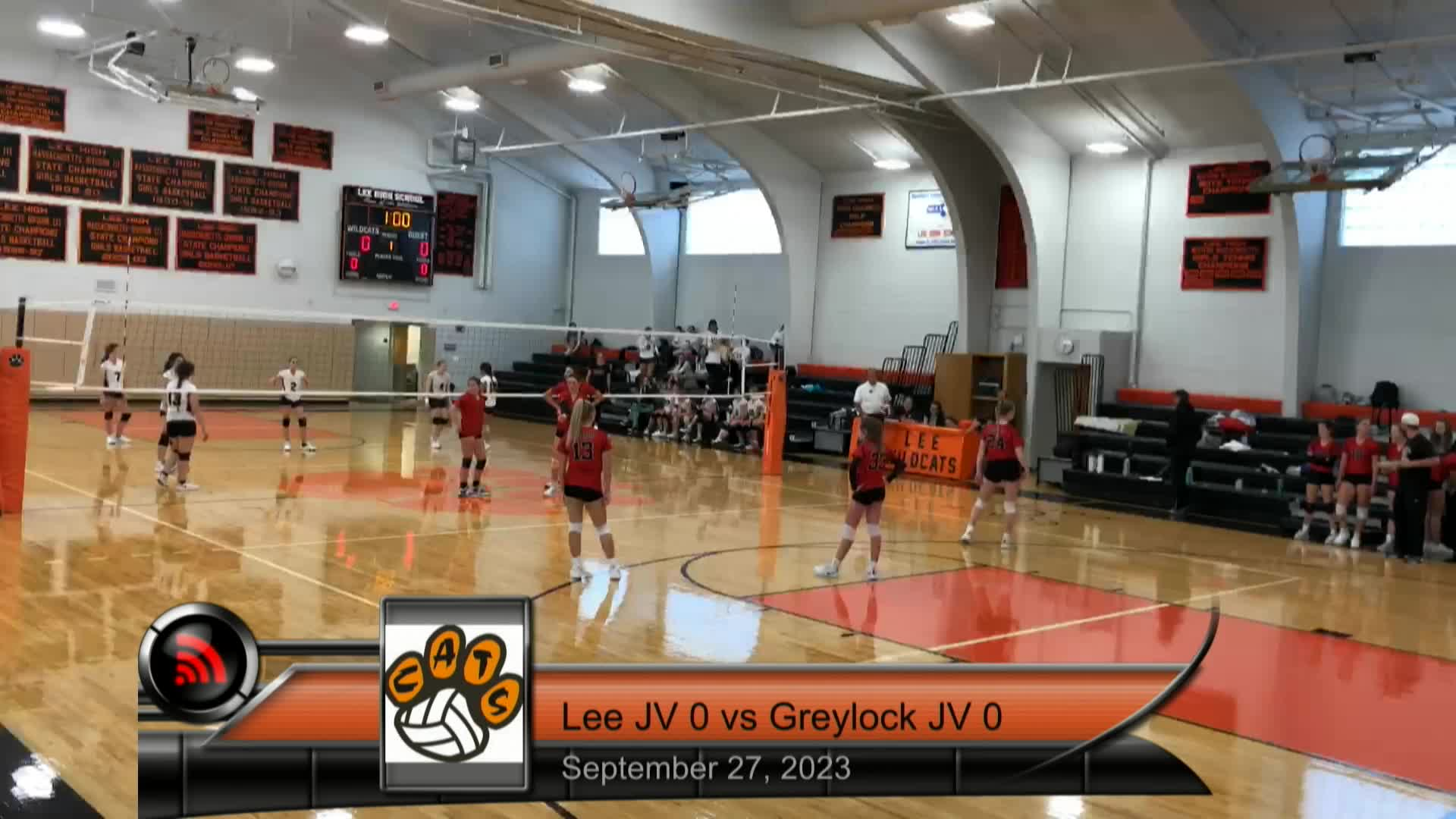 Thumbnail image for Sports Weekly presents "Girls' Volleyball, Mt. Greylock RHS at LMHS -- LIVE from Lee Middle & High School."  September 27, 2023.