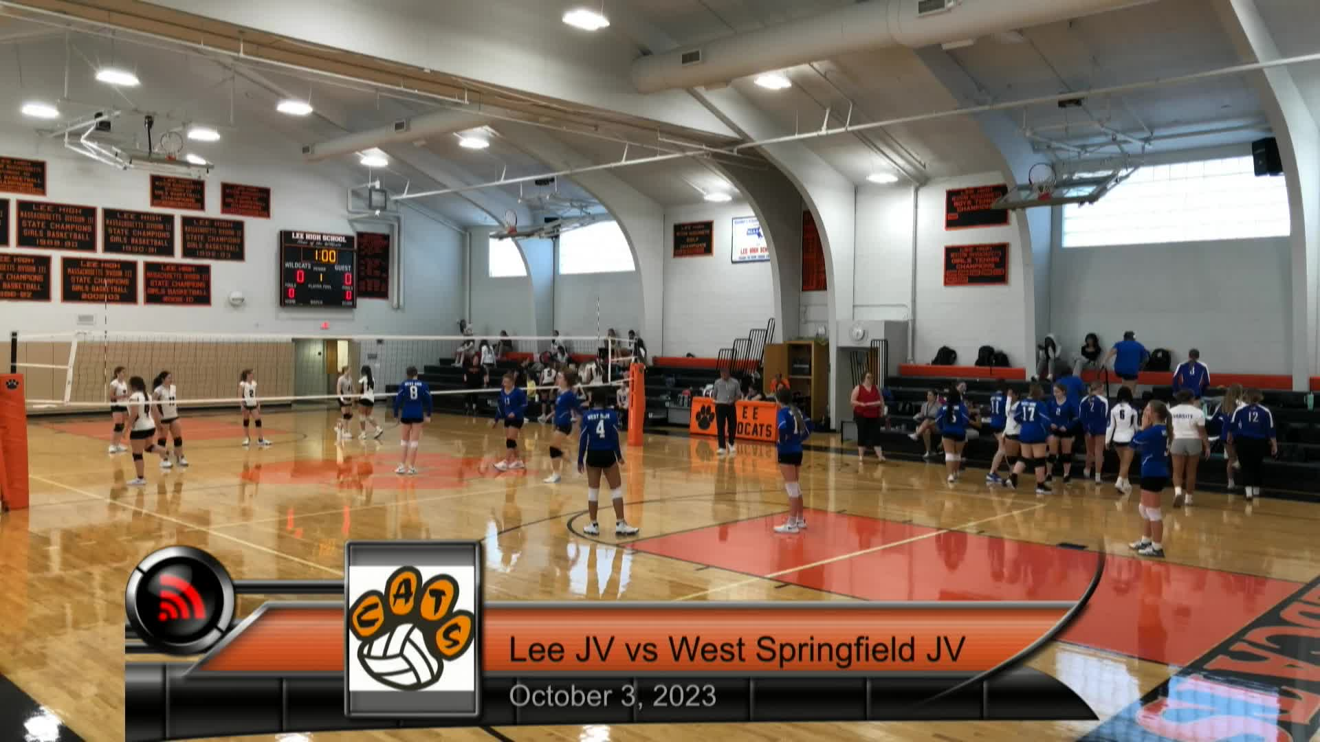 Thumbnail image for Sports Weekly presents "Girls' Volleyball, West Springfield HS at LMHS -- LIVE from Lee Middle & High School."  October 3, 2023.