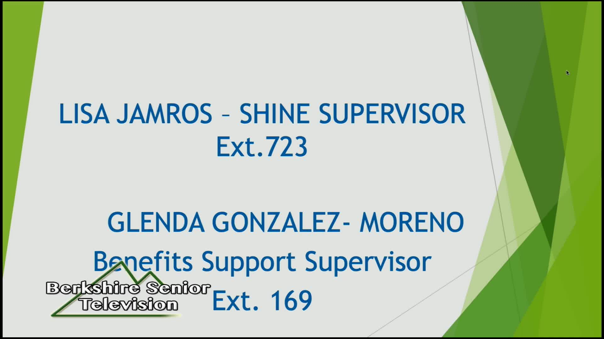 Thumbnail image for Elder Services of Berkshire County, Inc., presents "Berkshire Senior TV."  "SHINE - Serving the Health Information Needs of Elders."