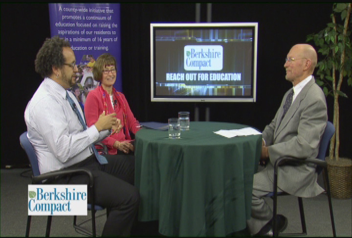 Thumbnail image for Berkshire Compact for Higher Education.  'Reach Out! For Education:  Monica Joslin, Dean of Academic Affairs, MCLA, and Chris Himes, Science, Technology, Engineering and Math (STEM) Pipeline Program Manager, MCLA.'