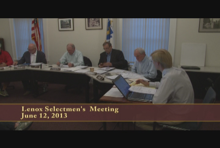 Thumbnail image for Lenox Selectmen's Meeting, June 12, 2013.