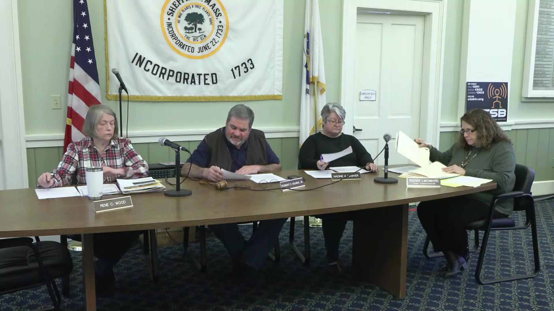Thumbnail image for Town of Sheffield Select Board Meeting, April 1, 2024.  LIVE, from Sheffield Town Hall on CTSB Channel 1303, and streaming from ctsbtv.org/Channel 1303.