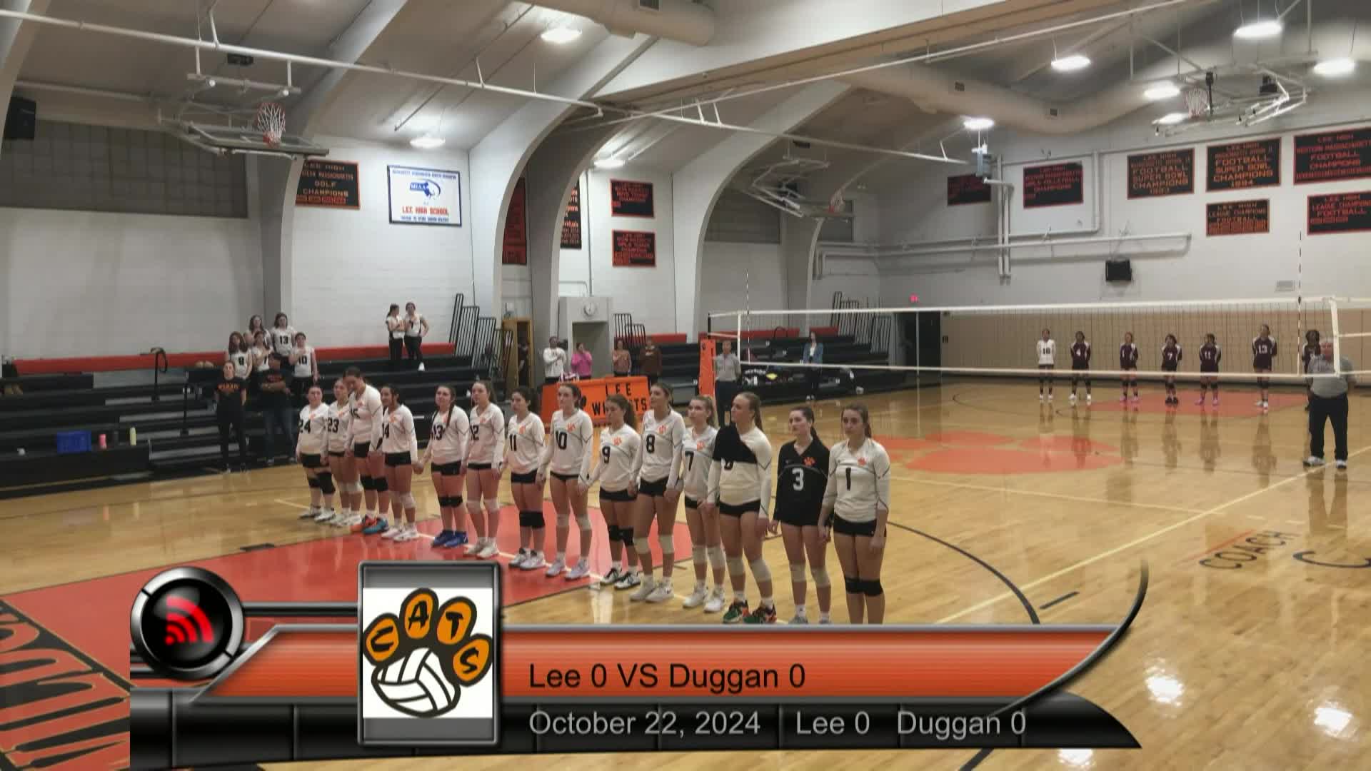 Thumbnail image for Sports Weekly presents:  Girls' Western Mass. Volleyball, John J. Duggan Academy at Lee Middle & High School (LMHS), October 22, 2024.  LIVE from Lee Middle & High School and streaming on CTSB cable Channel 1302 and from ctsbtv.org/Channel 1302.