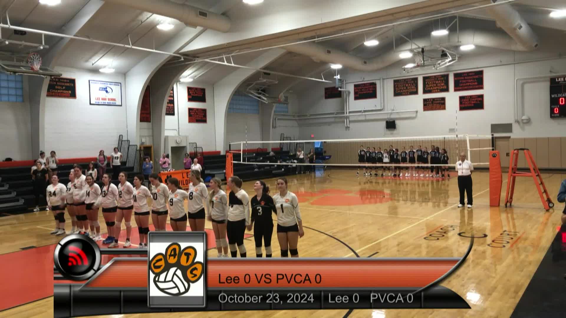 Thumbnail image for Sports Weekly presents:  Girls' Western Mass. Volleyball, Pioneer Valley Christian Academy at Lee Middle & High School (LMHS), October 23, 2024.  LIVE from Lee Middle & High School and streaming on CTSB cable Channel 1302 and from ctsbtv.org/Channel 1302.