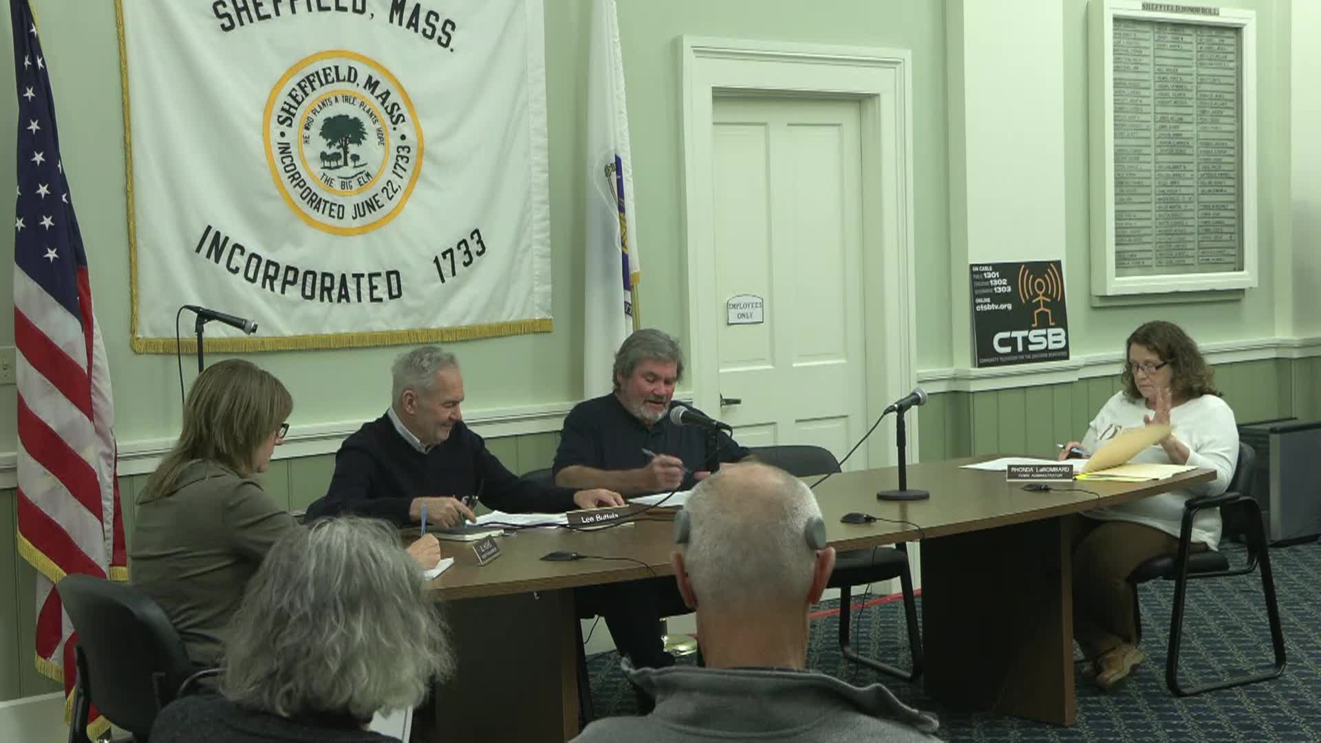 Thumbnail image for Town of Sheffield Select Board Meeting, October 28, 2024.  LIVE, from Sheffield Town Hall on CTSB Channel 1303, and streaming from ctsbtv.org/Channel 1303.