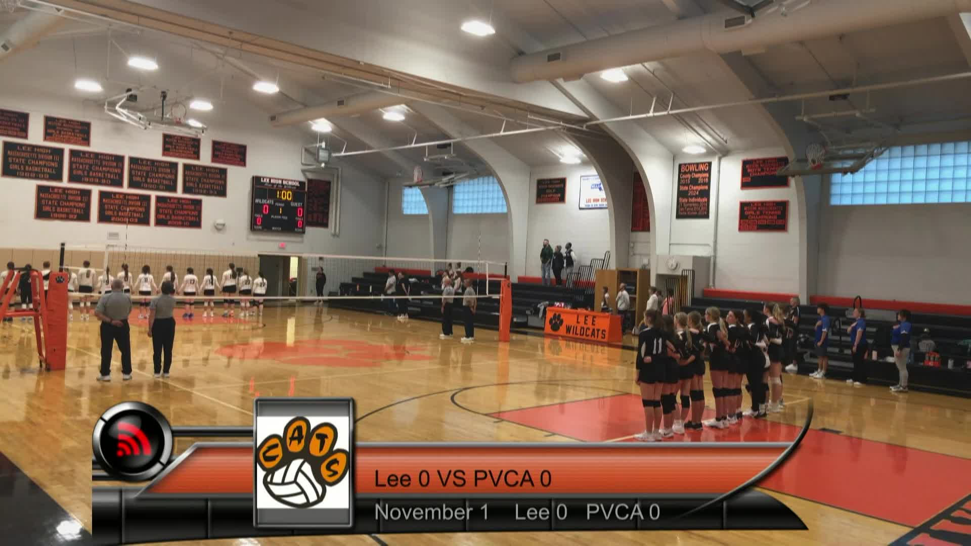 Thumbnail image for Sports Weekly presents:  Girls' MIAA Volleyball, Pioneer Valley Christian Academy at Lee Middle & High School (LMHS), November 1, 2024.  LIVE from Lee Middle & High School and streaming on CTSB cable Channel 1302 and from ctsbtv.org/Channel 1302.