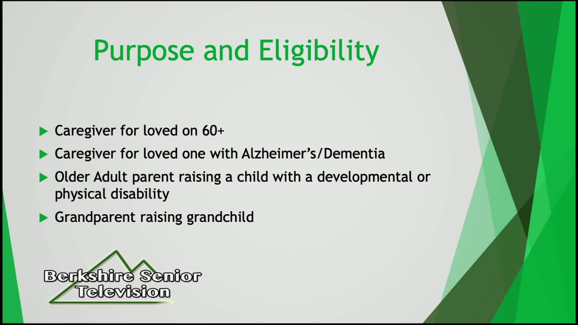 Thumbnail image for Elder Services of Berkshire County, Inc., presents "Berkshire Senior TV."  "The Massachusetts Family Caregiver Support Program."