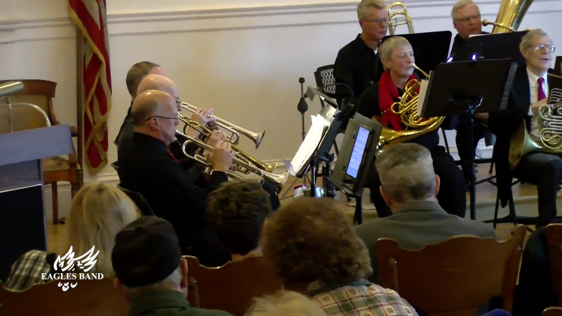Thumbnail image for The Eagles Community Band presents "The Eagles Brass and Trombone Ensembles Holiday Concert," Adams Memorial Library, December 1, 2024.