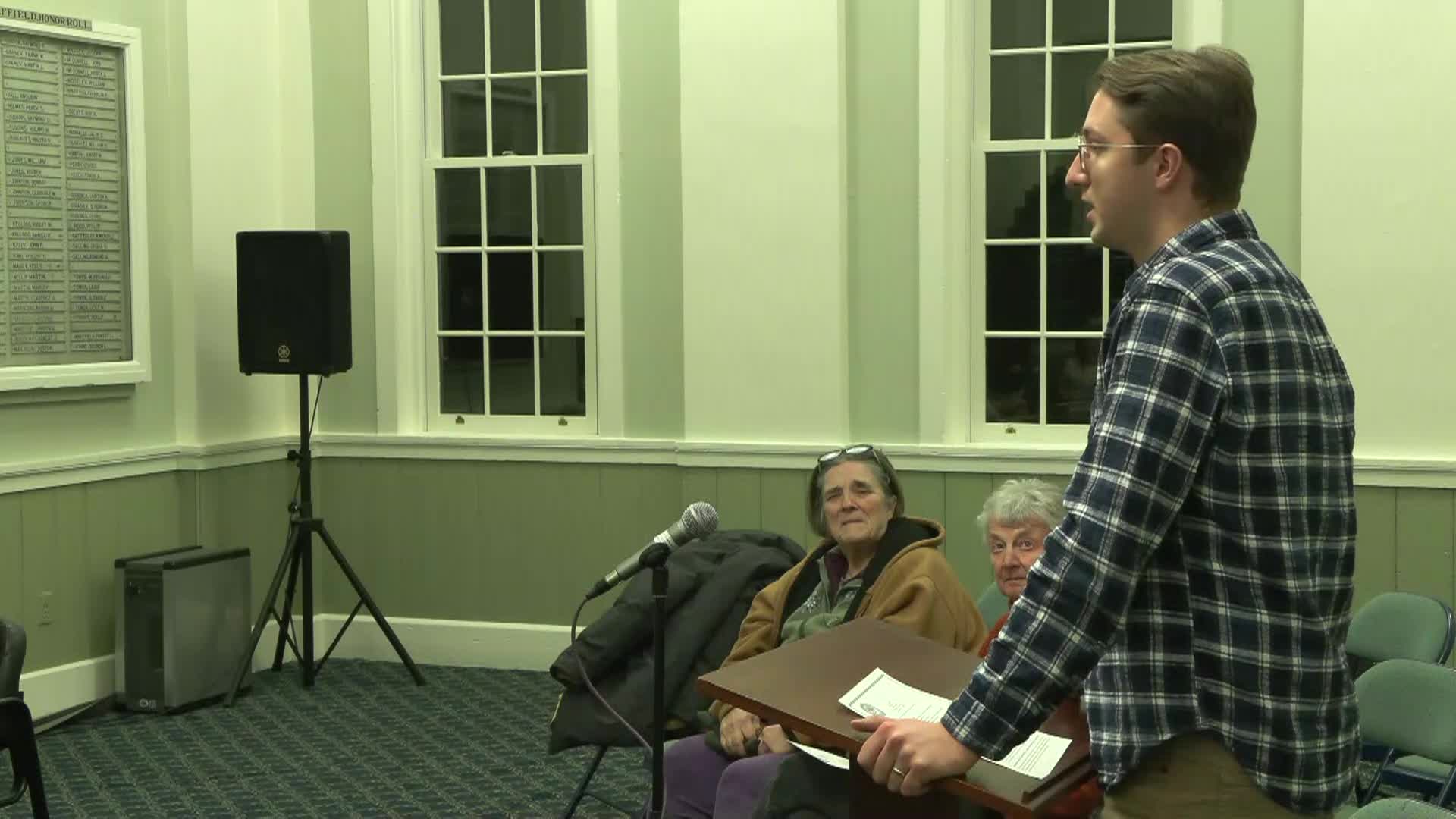 Thumbnail image for Town of Sheffield Select Board Meeting, January 6, 2025.  LIVE, from Sheffield Town Hall on CTSB Channel 1303, and streaming from ctsbtv.org/Channel 1303.