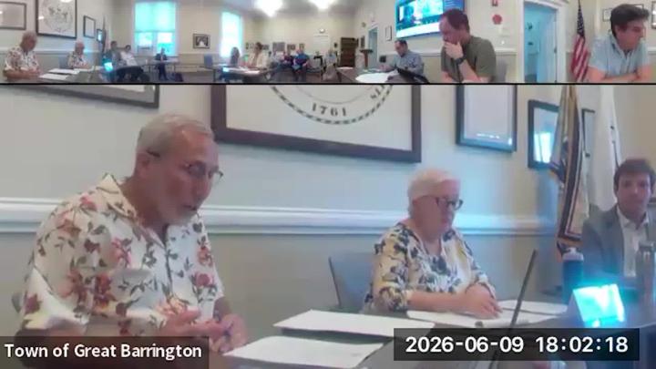 Thumbnail image for Great Barrington Selectboard & Finance Committee Joint Meeting, June 9, 2026