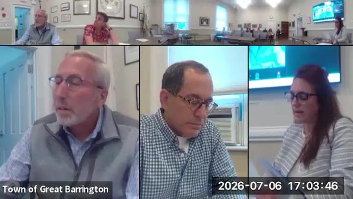 Thumbnail image for Great Barrington Selectboard Meeting, July 6, 2026