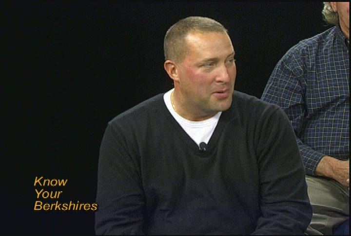 Thumbnail image for Pittsfield Civitan Club 'Know Your Berkshires.'  ''Cop On Top,' with Oficer John Bassi, Special Olympics guests Peggy Harner, Michele Adler, Buddy Adler, and James Cowell.'