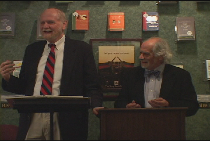 Thumbnail image for "Heidegger and a Hippo Walk Through Those Pearly Gates: Using Philosophy (and Jokes!) to Explore Life, Death, the Afterlife, and Everything in Between."  Co-authors Thomas Cathcart and Daniel Klein, Reading at The Bookloft, November 6, 2009.