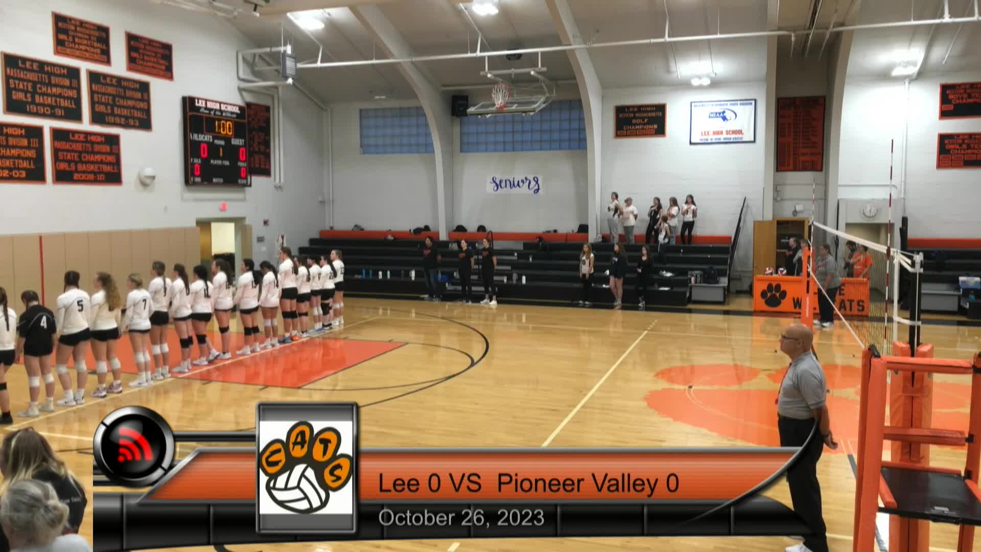 Thumbnail image for Sports Weekly presents "Girls' Volleyball, Western Mass. Semi-Final, Pioneer Valley Christian Academy at Lee Middle & High School -- LIVE from LMHS."  October 26, 2023.