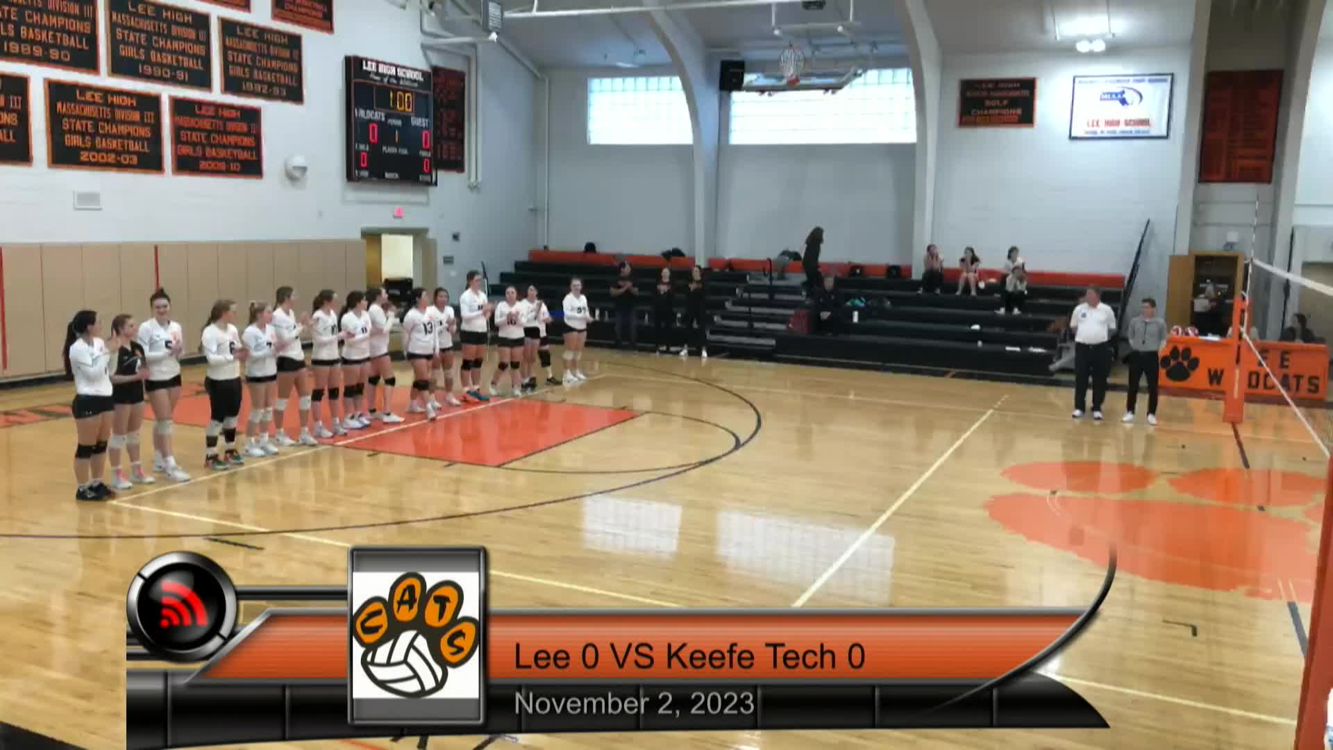 Thumbnail image for Sports Weekly presents "Girls' Volleyball, M.I.A.A. Division 5 Preliminary Playoff, Keefe Tech at Lee Middle & High School -- LIVE from LMHS."  November 2, 2023.