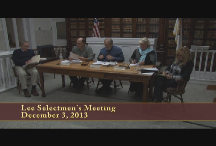 Thumbnail image for Lee Selectmen's Meeting, December 3, 2013.