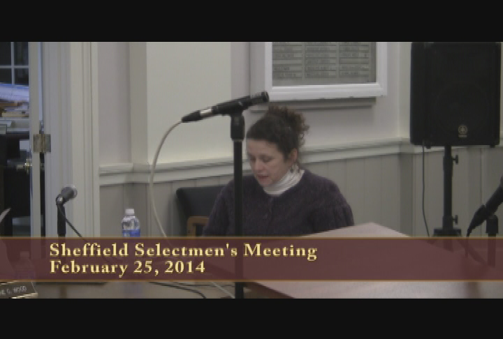 Thumbnail image for Sheffield Selectmen's Meeting, February 25, 2014.
