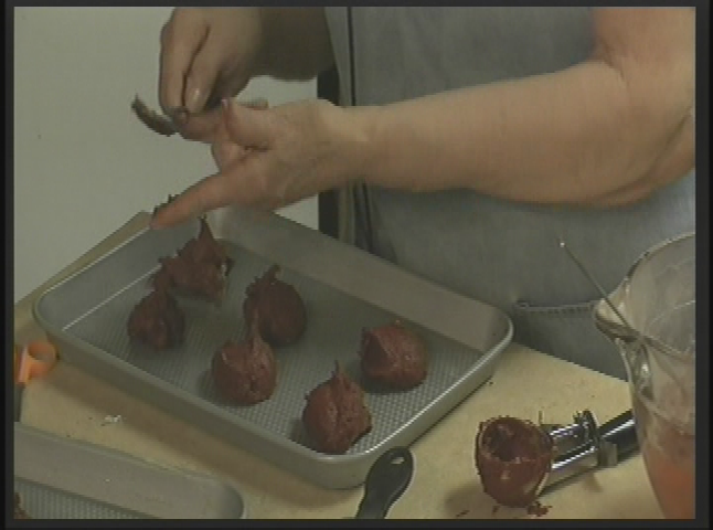 Thumbnail image for Our Kitchen.  Program #174.  "Ham, Barley & Almond Bake; Red Velvet Whoopie Pies."