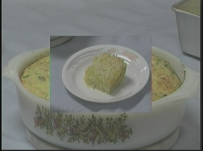 Thumbnail image for Our Kitchen.  Program #182.  "Impossible Garden Pie; Chicken & White-Corn Chowder; Pineapple Coconut Squares."