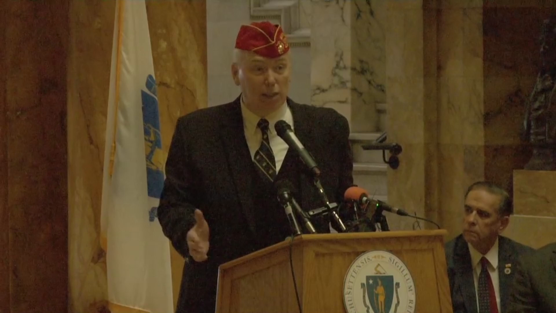 Thumbnail image for Commonwealth of Massachusetts State House.  Iwo Jima Day, February 22, 2017.