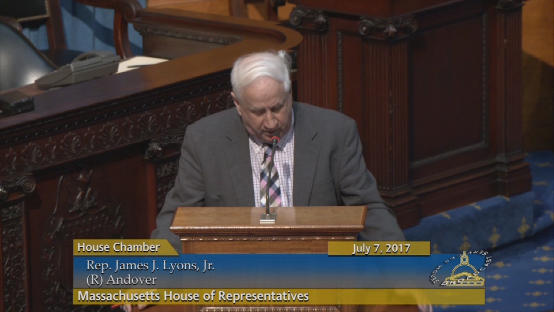 Thumbnail image for Commonwealth of Massachusetts State House.  Massachusetts House of Representatives, Formal Session, Friday, July 7, 2017.
