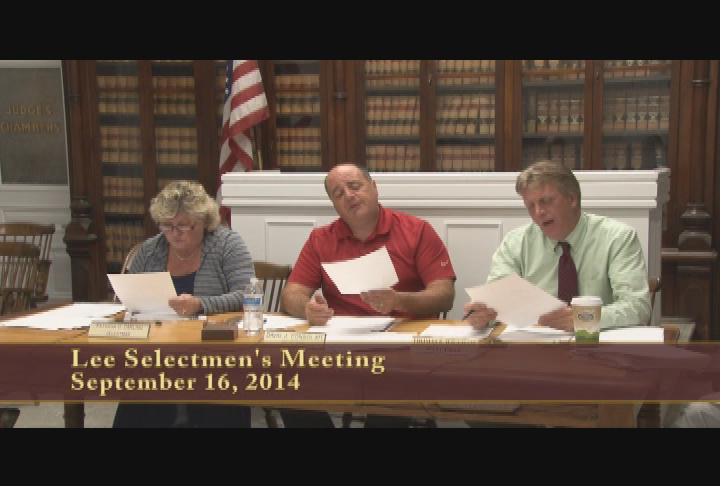 Thumbnail image for Lee Selectmen's Meeting, September 16, 2014.
