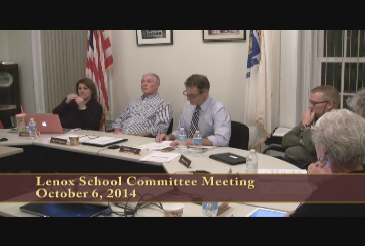 Lenox School Committee Meeting, October 6, 2014.