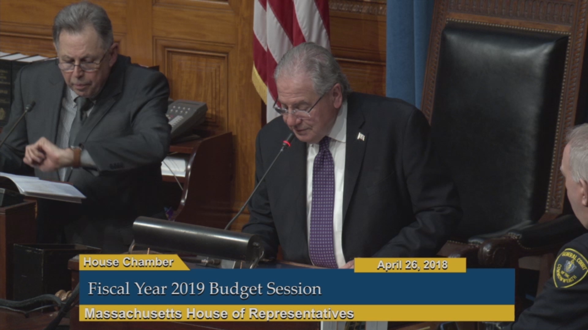 Thumbnail image for Commonwealth of Massachusetts State House, House of Representatives.  Fiscal Year 2019 Budget Session, Day 4 (of 4), April 26, 2018.
