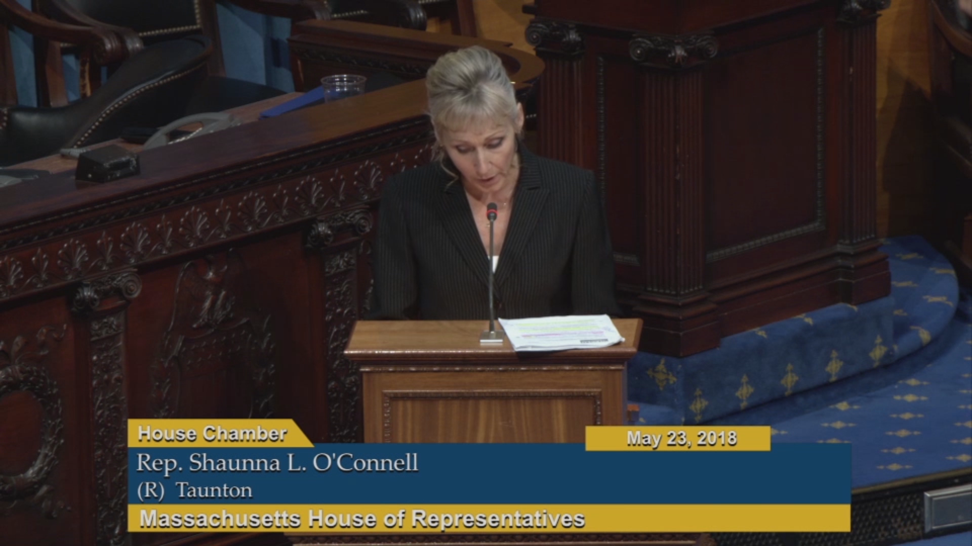 Thumbnail image for Commonwealth of Massachusetts State House, House of Representatives.  Formal Session, May 23, 2018.