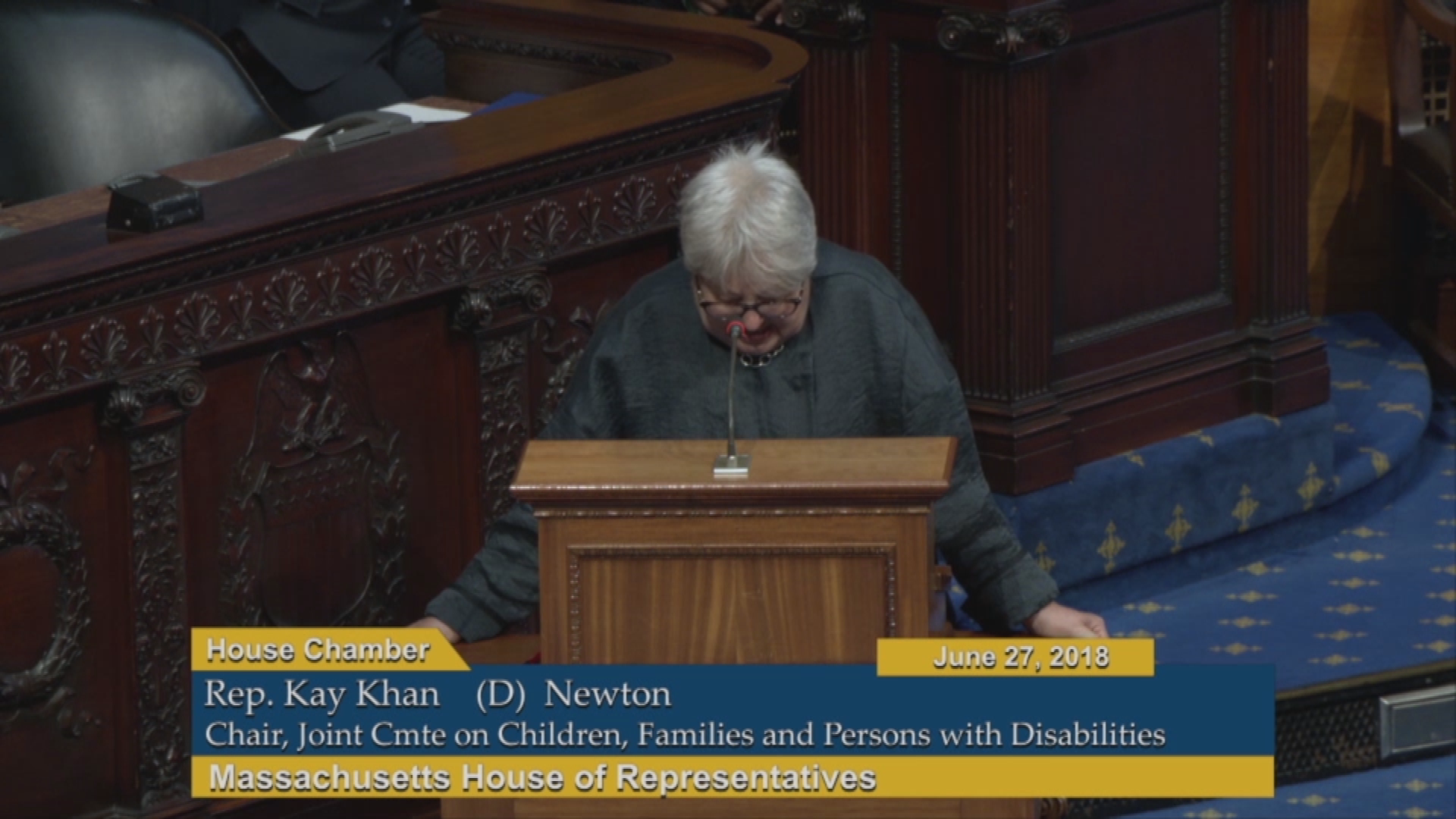 Thumbnail image for Commonwealth of Massachusetts State House, House of Representatives, Formal Session, June 27, 2018.