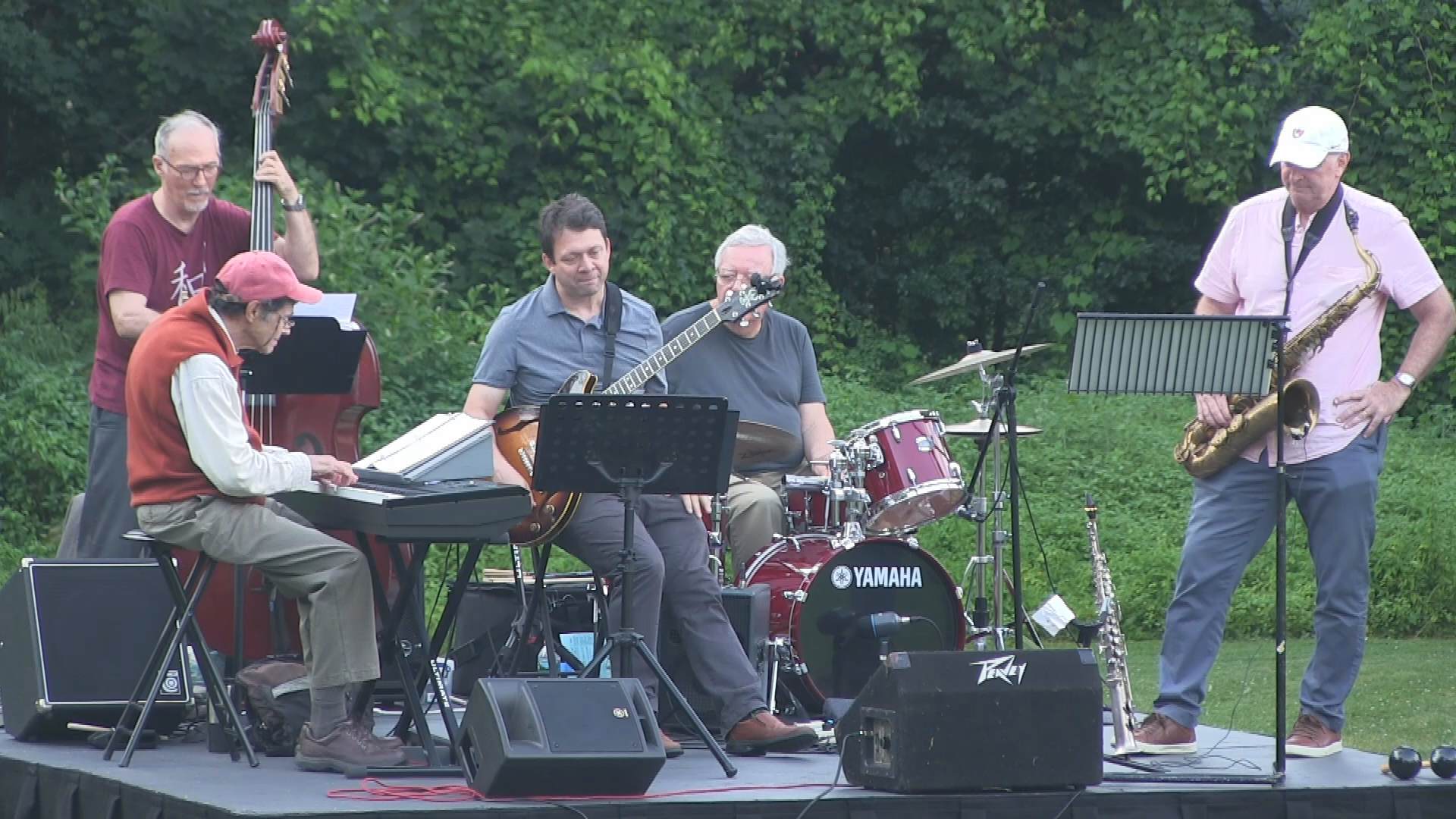 "The Last Minute Jazz Ensemble."  Lenox Concerts in the Park, Lilac Park on Main Street, Lenox, Massachusetts.