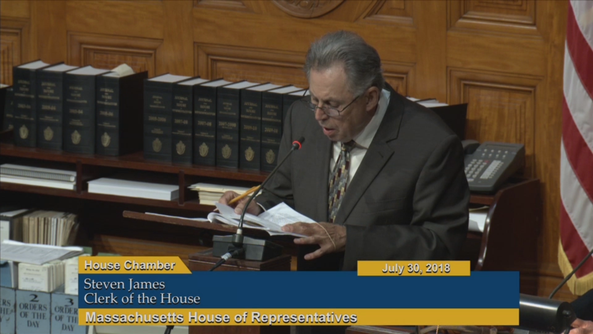 Commonwealth of Massachusetts State House, House of Representatives, Formal Session, July 30, 2018, Part 2.