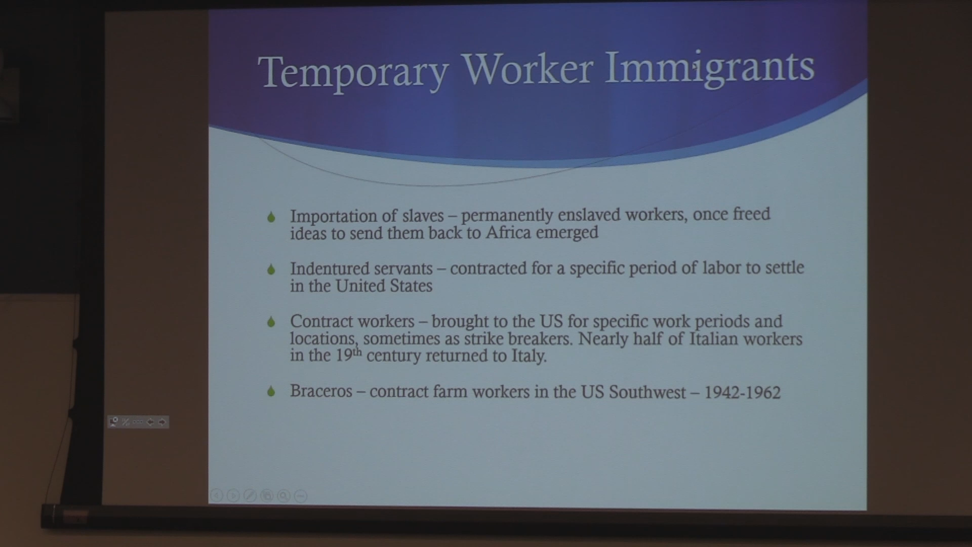 Thumbnail image for Osher Lifetime Learning Institute (OLLI):  "Immigration, 1965 to 2018," with Katherine Kidd, Ph.D., Class 2 of 6, April 19, 2018.