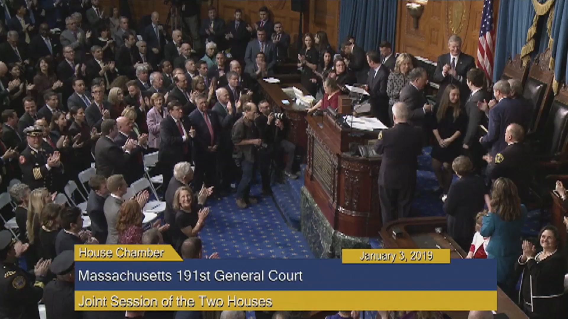 Thumbnail image for Commonwealth of Massachusetts State House.  Joint Session of the Two Houses, Massachusetts 191st General Court, Governor Baker Inauguration, January 3, 2019.