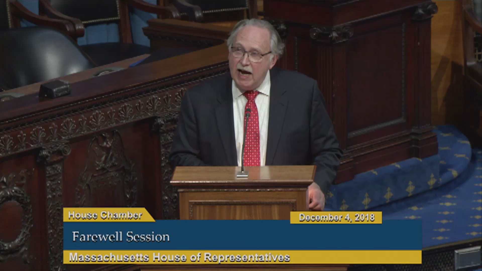 Thumbnail image for Commonwealth of Massachusetts State House, House of Representatives.  Farewell Addresses of Departing Members, December 4, 2018.