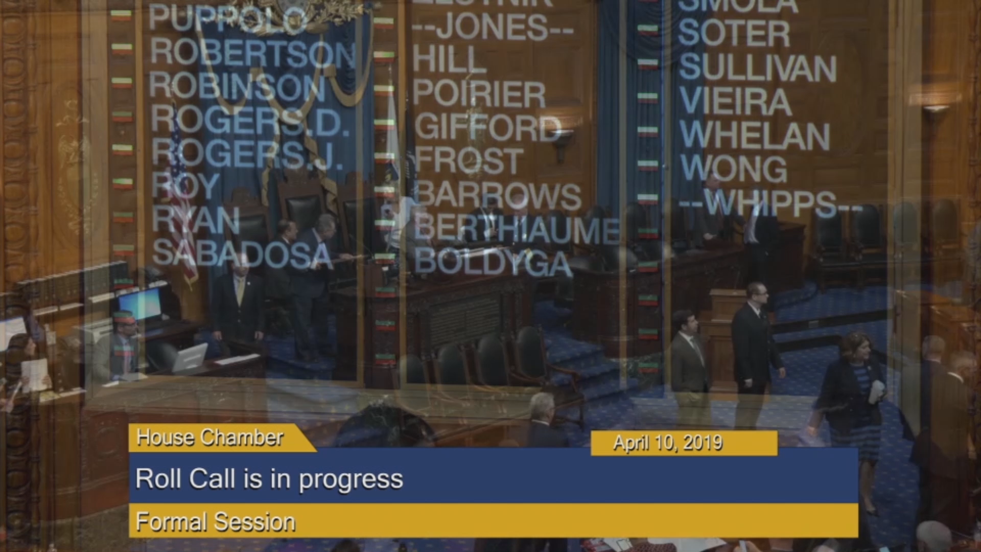 Thumbnail image for Commonwealth of Massachusetts State House, House of Representatives, Formal Session, April 10, 2019.