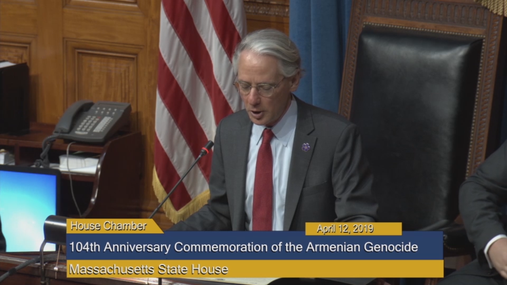 Thumbnail image for Commonwealth of Massachusetts State House, House of Representatives.   "104th Anniversary Commemoration of the Armenian Genocide, April 12, 2019."