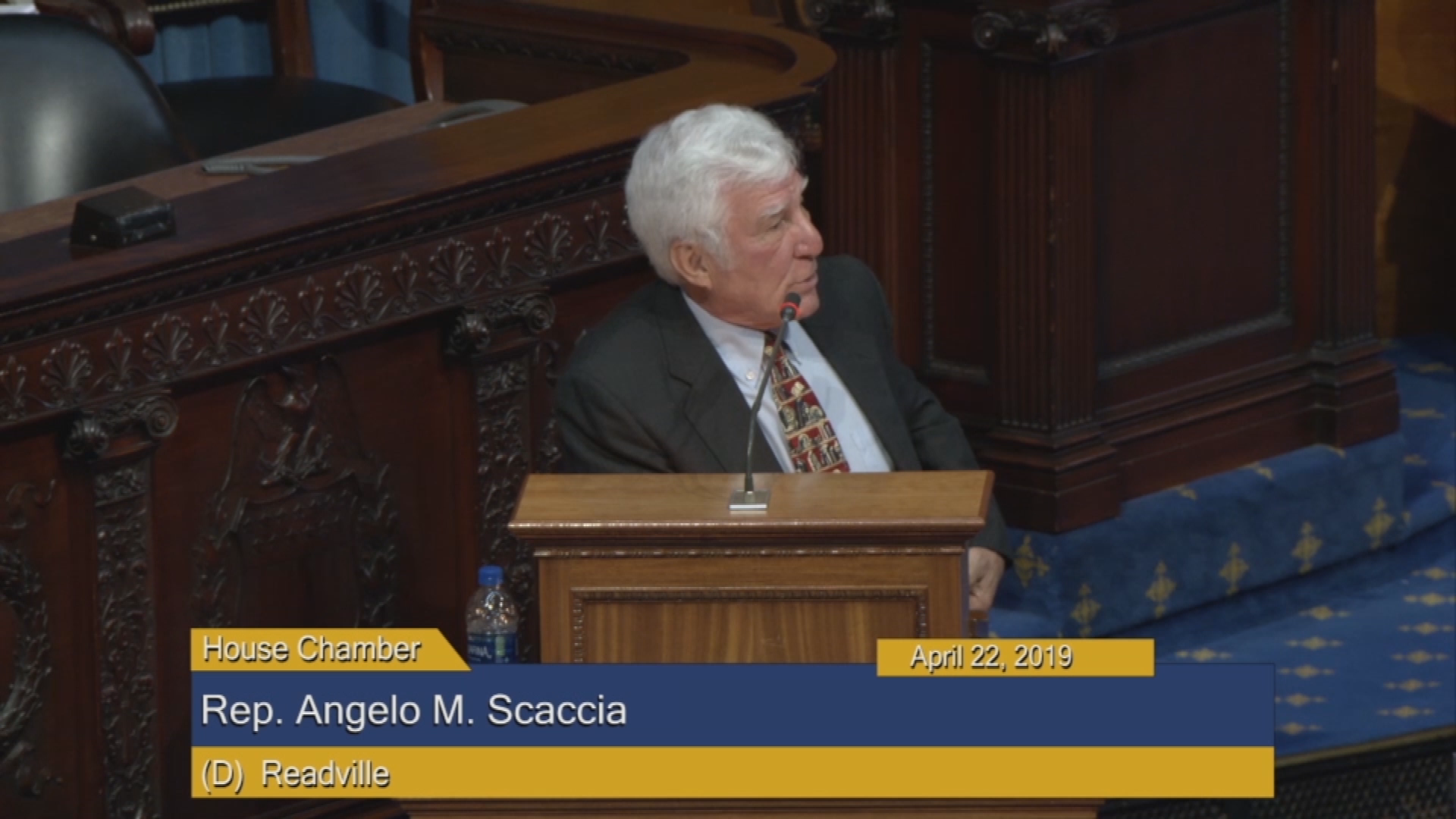 Thumbnail image for Commonwealth of Massachusetts State House, House of Representatives.  Formal Budget Session, FY2020 General Appropriations Bill, April 22, 2019.