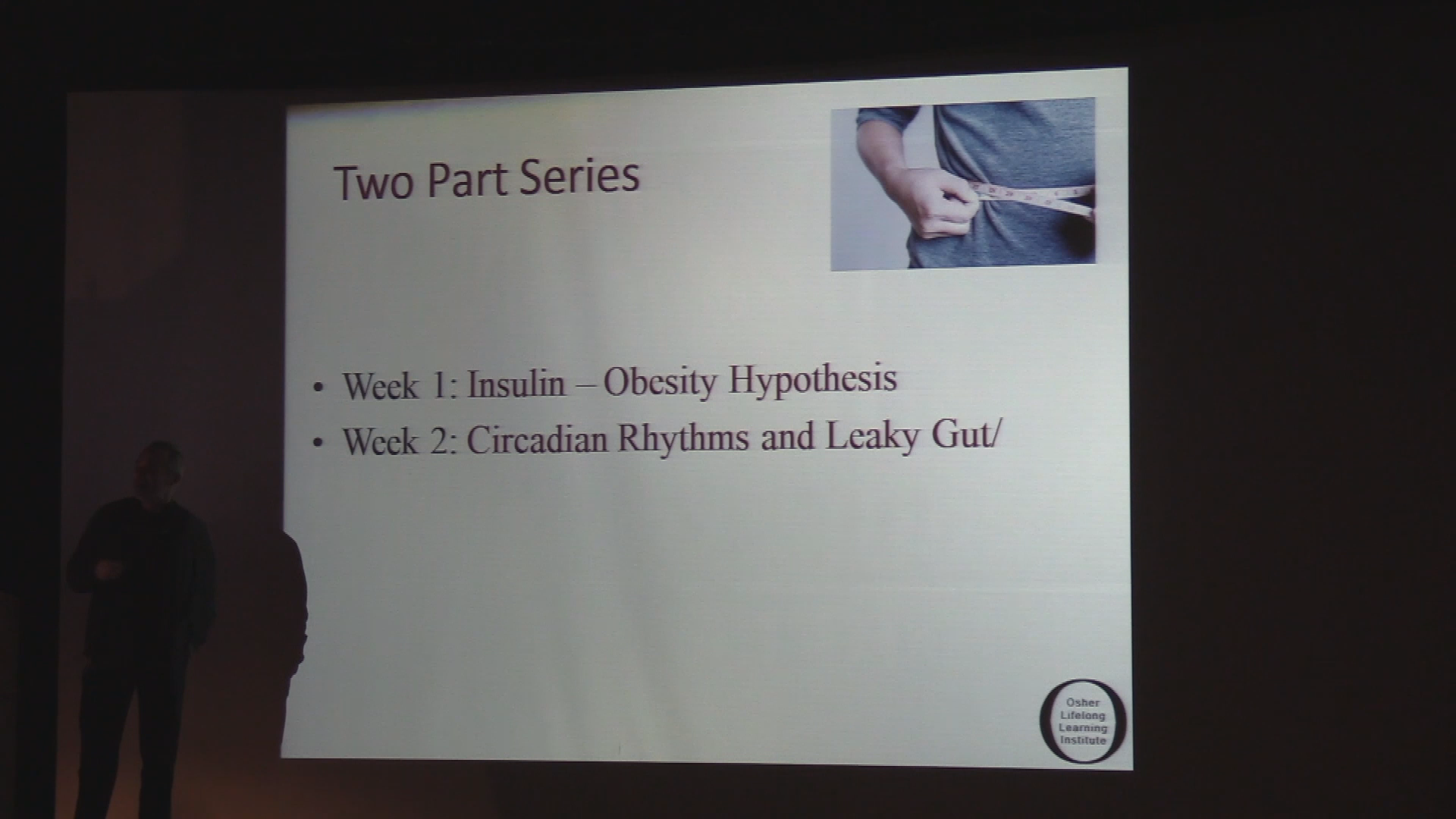 Thumbnail image for Osher Lifetime Learning Institute (OLLI):  "Advances in Medicine:  Weight gain and obesity," Part 1 of 2, with Mark Pettus, M.D., February 8, 2019.