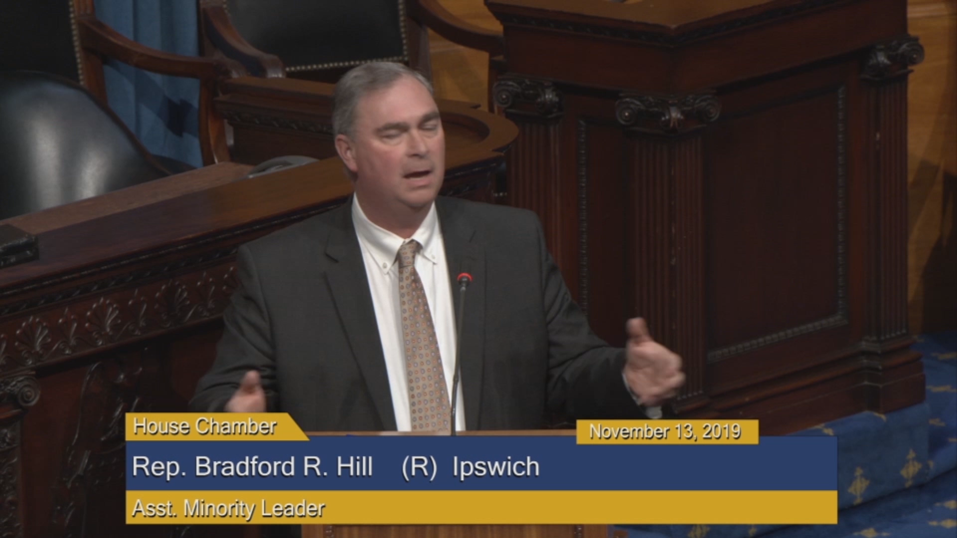 Thumbnail image for Commonwealth of Massachusetts State House.  House of Representatives Formal Session and Joint Session, November 13, 2019.