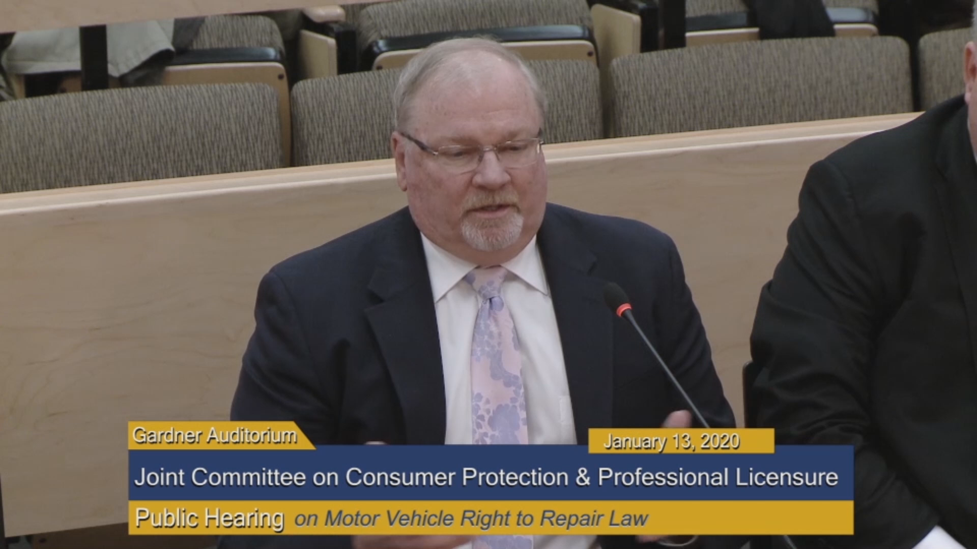 Thumbnail image for Commonwealth of Massachusetts State House.  Joint Committee on Consumer Protection and Professional Licensure, Public Hearing on Motor Vehicle Right to Repair Law, January 13, 2020.