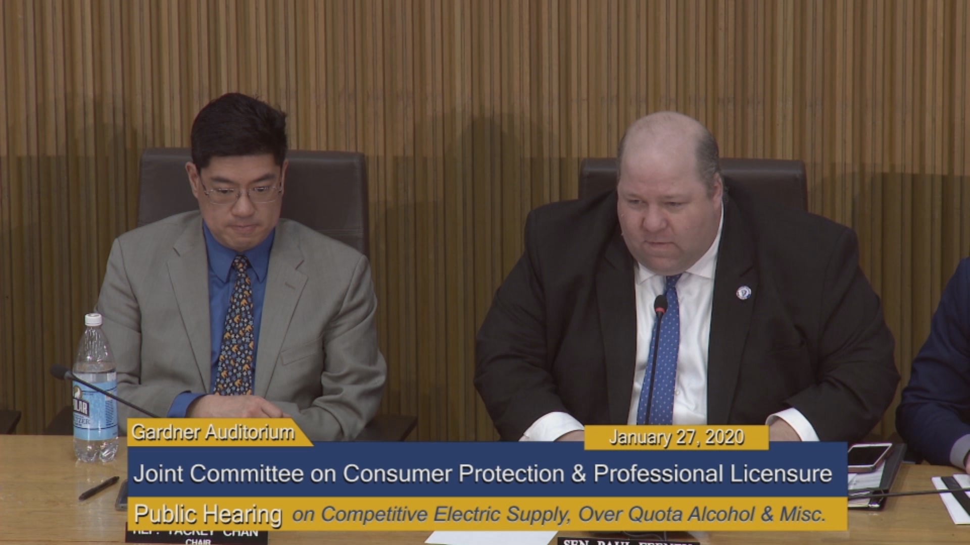 Thumbnail image for Commonwealth of Massachusetts State House.  Joint Committee on Consumer Protection and Professional Licensure, Public Hearing on Competitive Electric Supply, Over Quota Alcohol, and Miscellaneous, January 27, 2020.