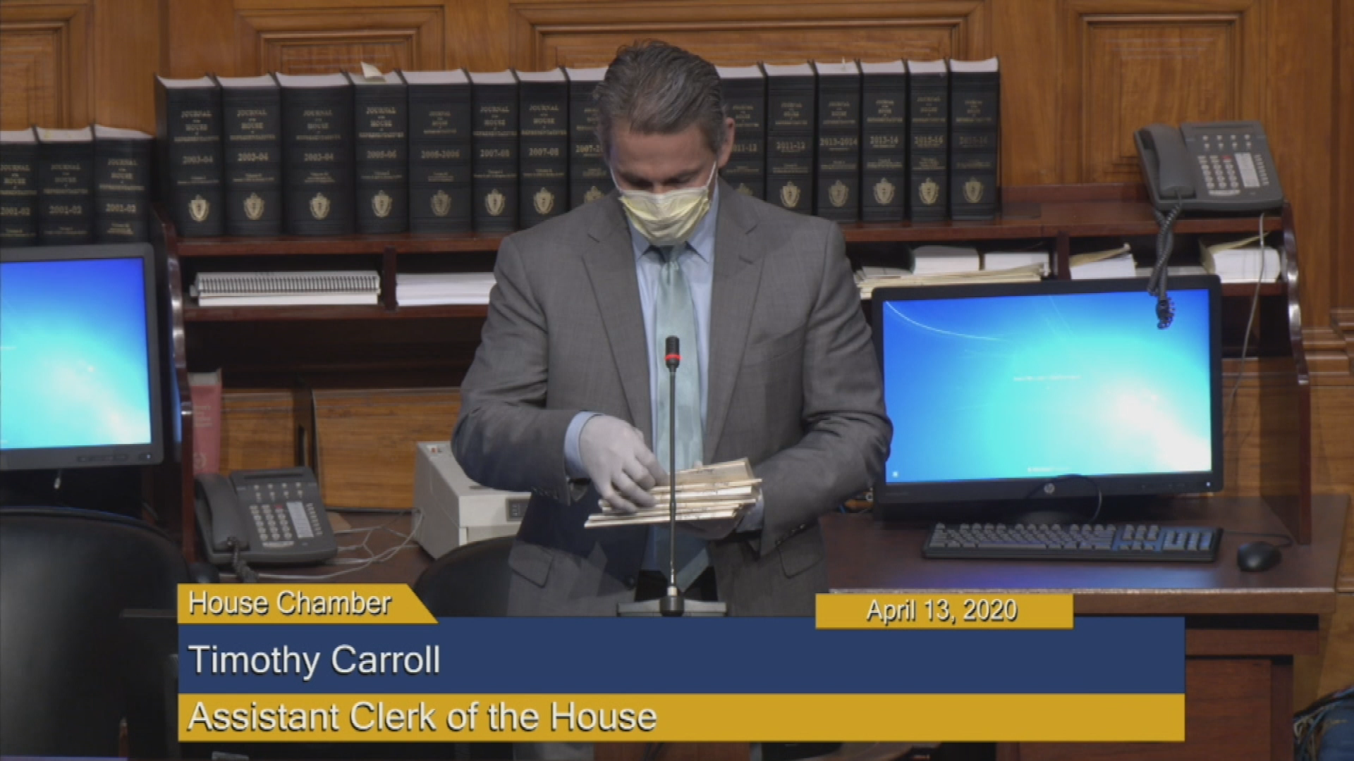 Thumbnail image for Commonwealth of Massachusetts State House.  House of Representatives Informal Session, April 13, 2020.