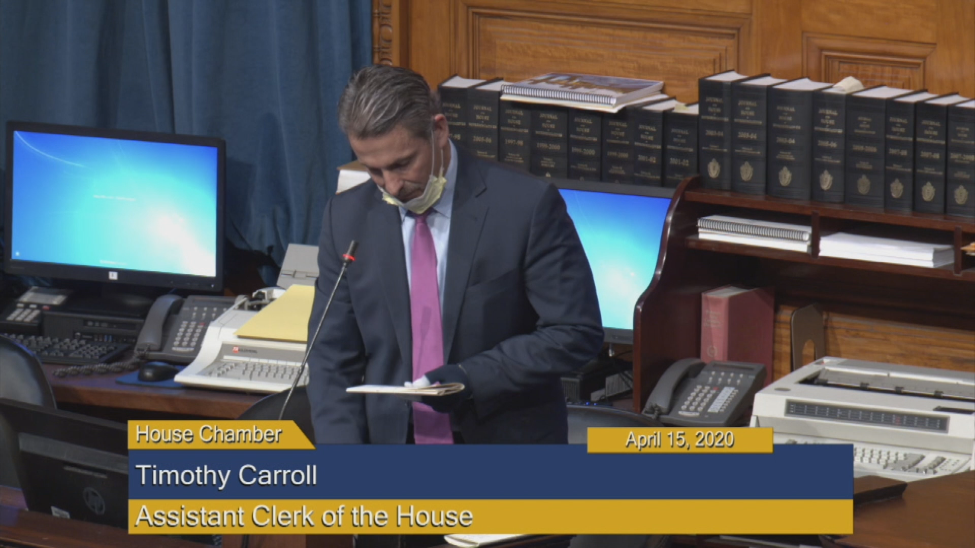 Thumbnail image for Commonwealth of Massachusetts State House.  House of Representatives Informal Session, April 15, 2020.