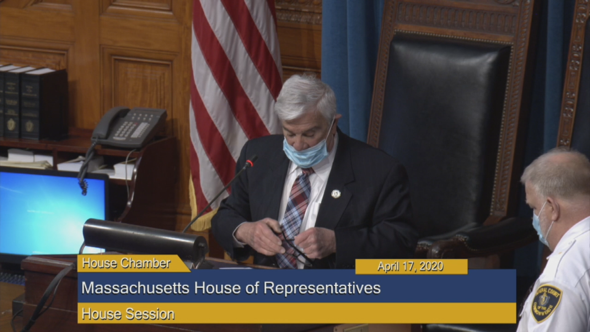 Thumbnail image for Commonwealth of Massachusetts State House.  House of Representatives Informal Session to enact H.4647 and S.2640, April 17, 2020.