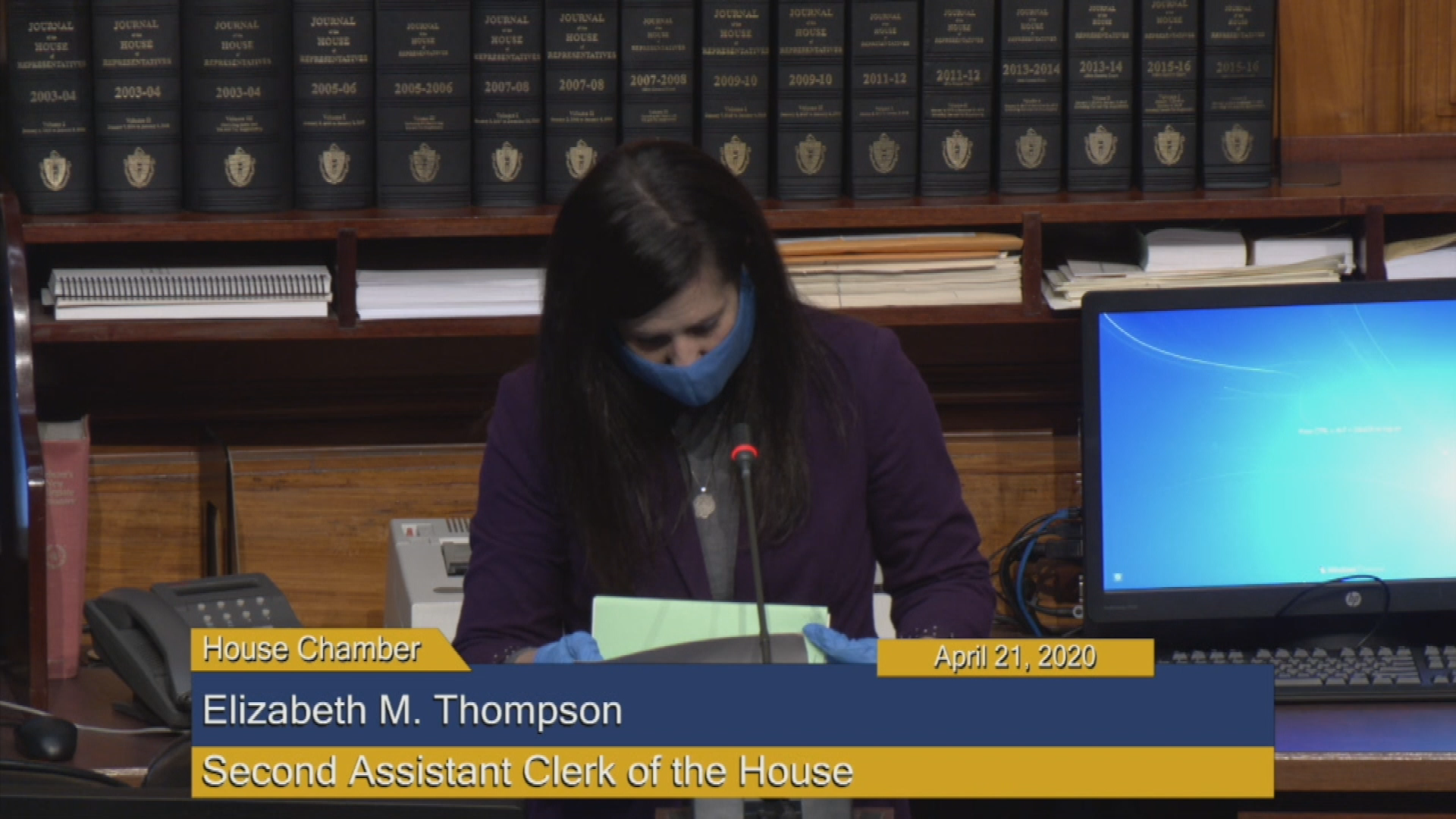 Thumbnail image for Commonwealth of Massachusetts State House.  House of Representatives Informal Session, April 21, 2020.